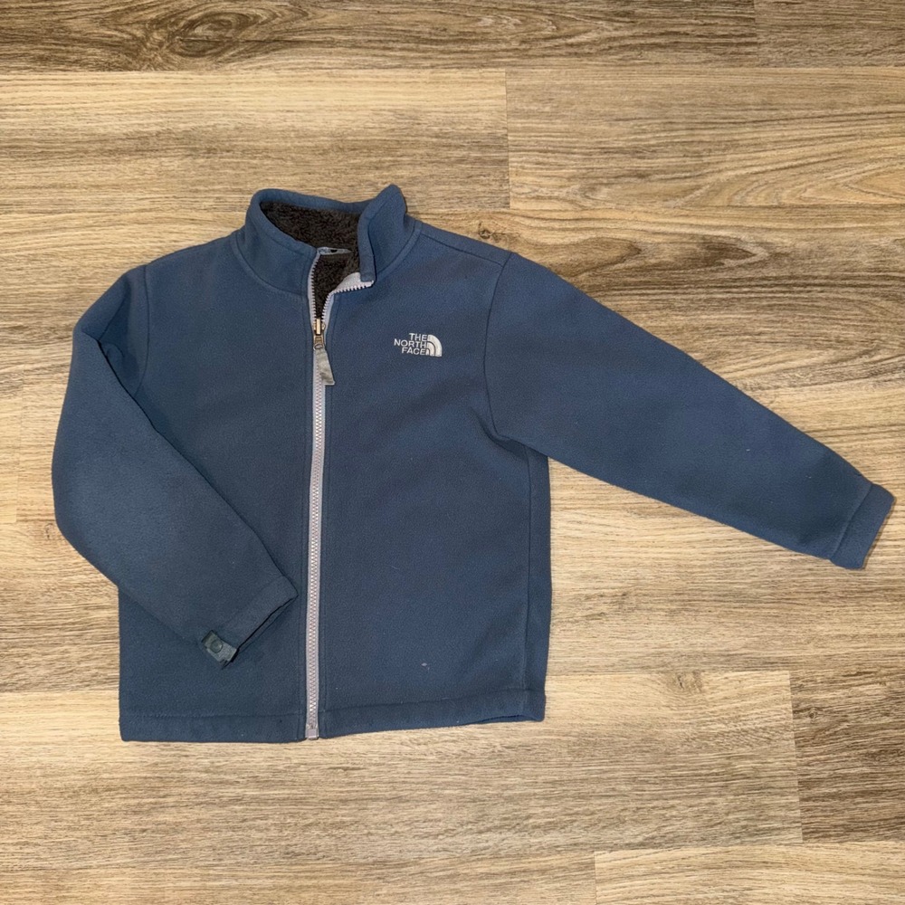 North Face Sherpa Fleece Jacket Boys‎ XS 6 Full Zip Warm Cozy Lined